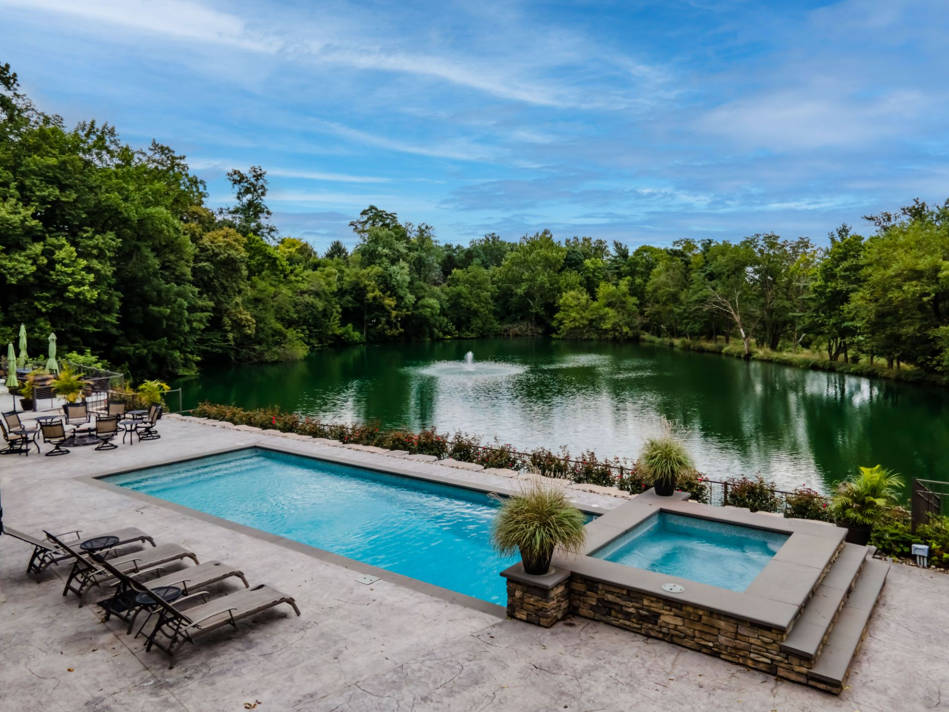 aerial side pond view